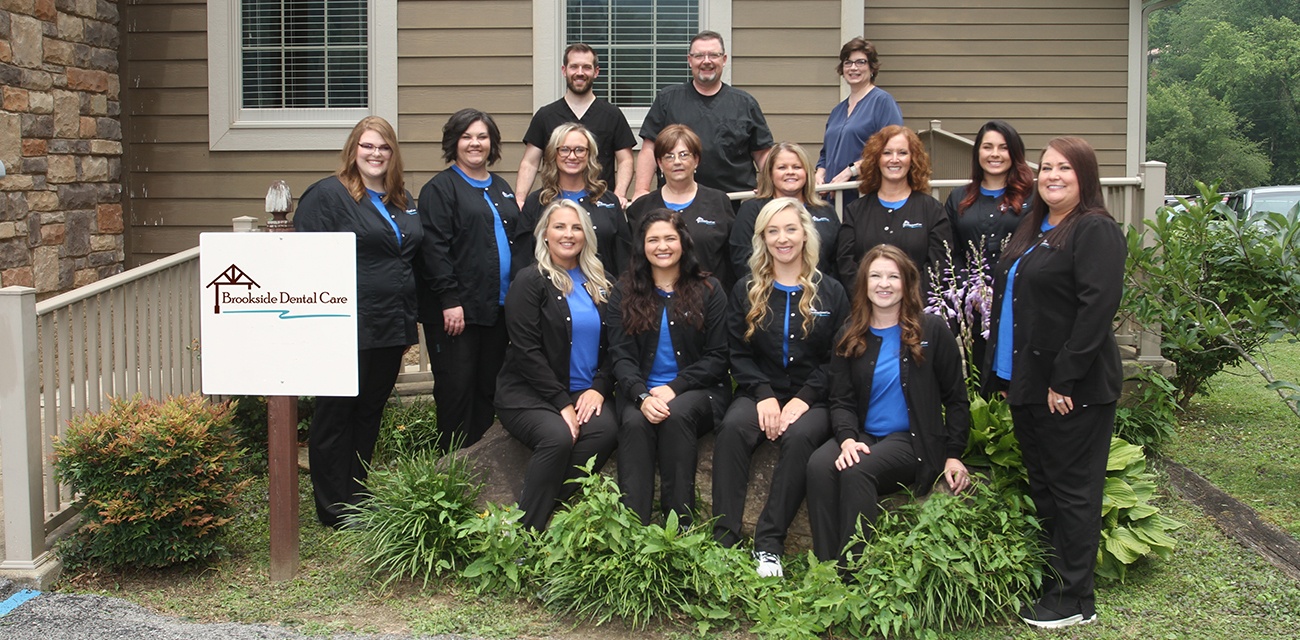 The Brookside Dental Care team standing outside of Prestonsburg dental office