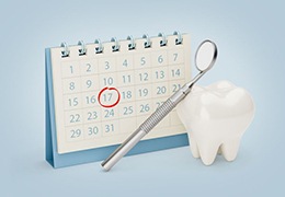 Dental appointment marked on calendar