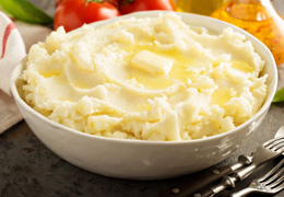Mashed potatoes, a safe food for after dental implant surgery