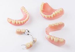 A variety of full and partial dentures