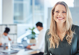 Smiling woman in professional setting