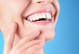 Close-up view of patient’s crowded, overlapping teeth