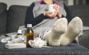 woman with flu