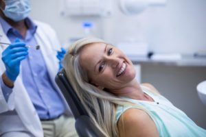 Dental patient glad she didn't skip a dental cleaning