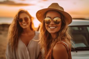 Smiling young woman on summer vacation