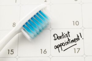 Dentist appointment marked on calendar